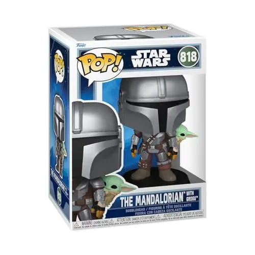 Funko Pop! Star Wars: The Mandalorian and Grogu - The Mandalorian with Grogu - Figurine en Vinyle de Collection - Idée Cadeau - Produit Officiel - Jouets pour Enfants et Adultes