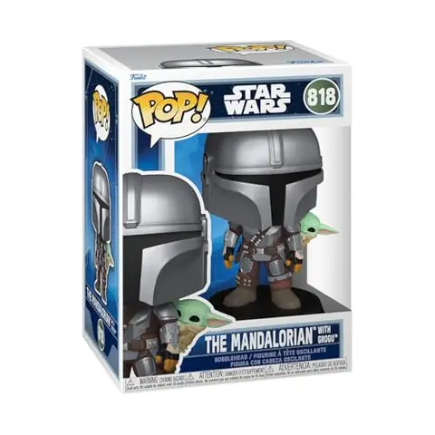 Funko Pop! Star Wars: The Mandalorian and Grogu - The Mandalorian with Grogu - Figurine en Vinyle de Collection - Idée Cadeau - Produit Officiel - Jouets pour Enfants et Adultes
